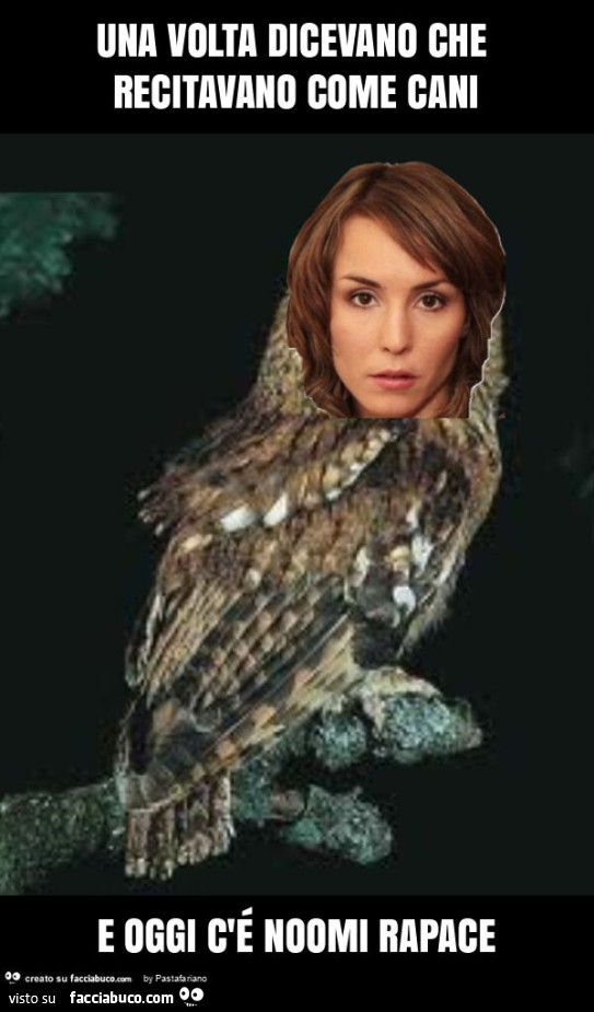 Una volta dicevano che recitavano come cani e oggi c'é noomi rapace