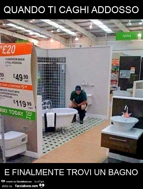 Quando ti caghi addosso e finalmente trovi un bagno