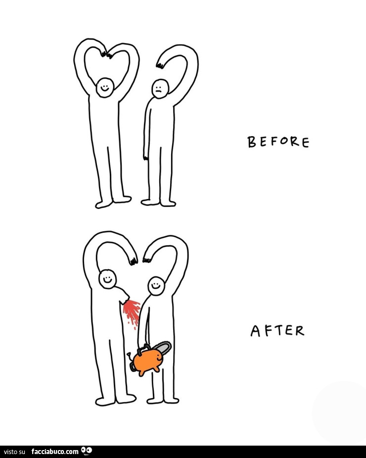 Motosega. Before. After