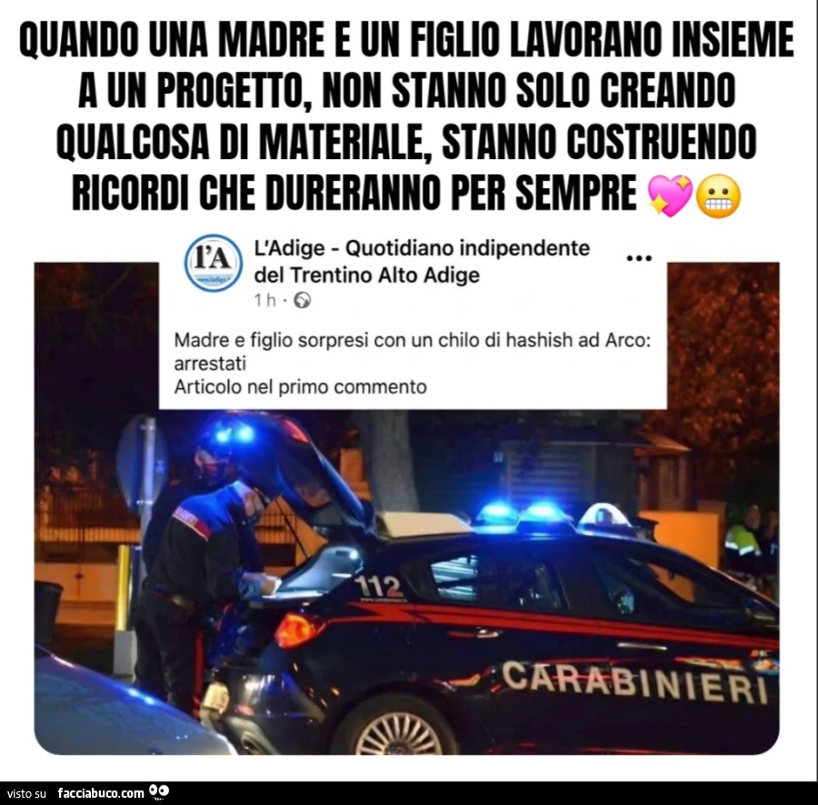 Quando una madre e un figlio lavorano insieme a un progetto, non stanno solo creando qualcosa di materiale, stanno costruendo ricordi che dureranno per sempre madre e figlio sorpresi con un chilo di hashish ad arco arrestati