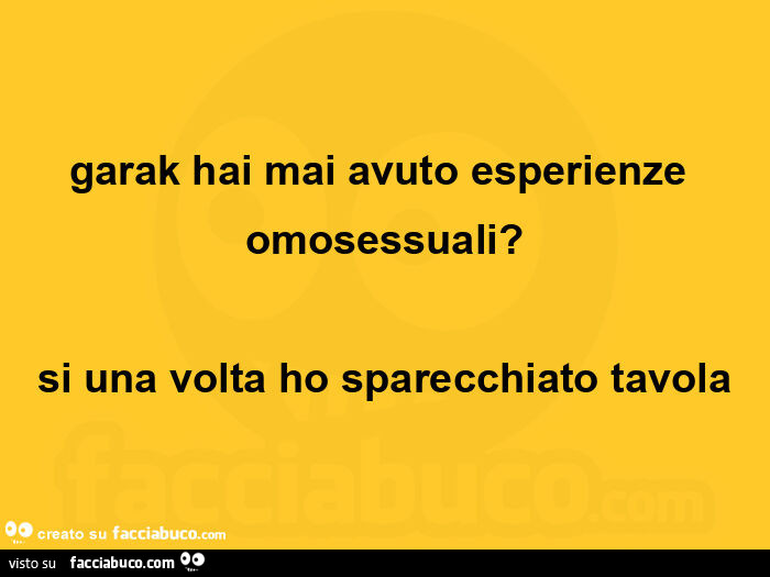 Garak hai mai avuto esperienze omosessuali? Si una volta ho sparecchiato tavola