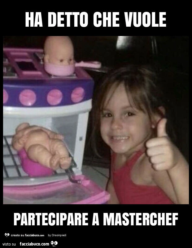 Ha detto che vuole partecipare a masterchef