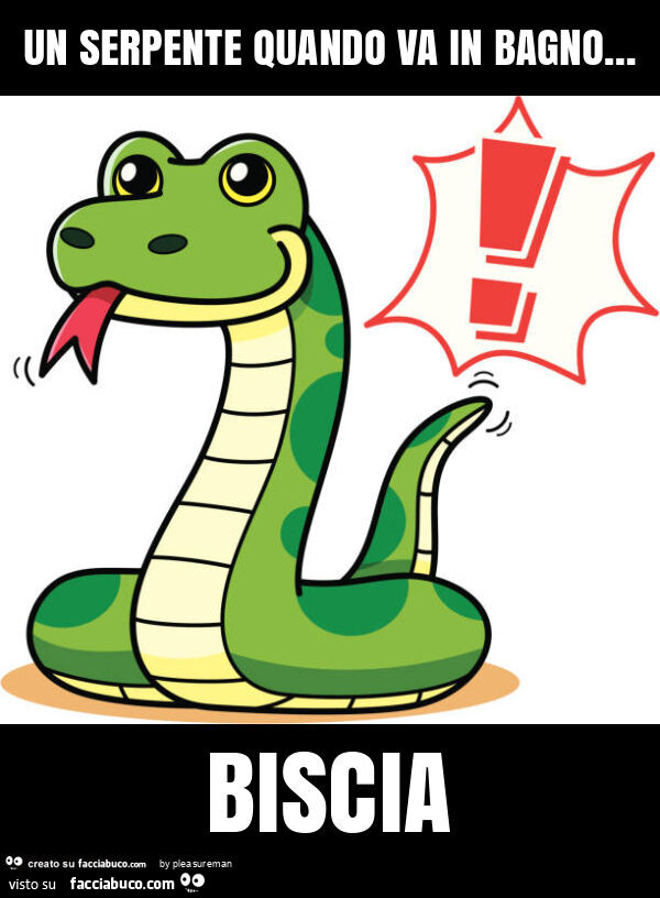 Un serpente quando va in bagno… biscia