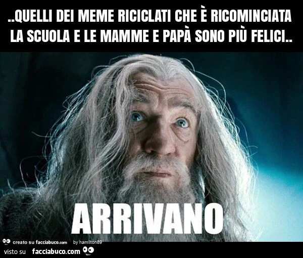 Quelli dei meme riciclati che è ricomiciata la scuola, e mamme e papà sono più felici