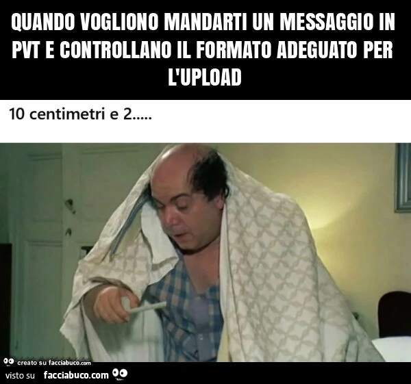 Quando vogliono mandarti un messaggio in pvt e controllano il formato adeguato per l'upload