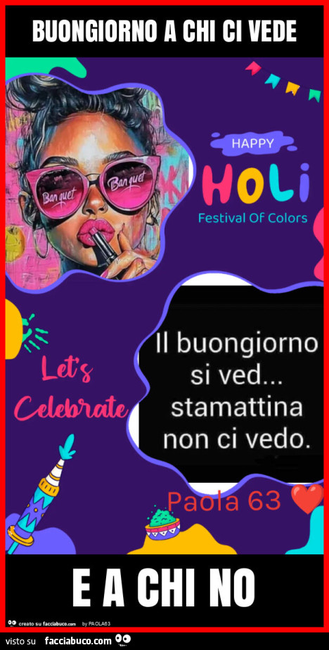 Buongiorno a chi ci vede e a chi no