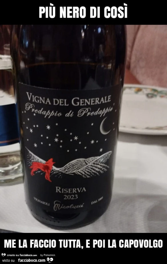 Più nero di così me la faccio tutta, e poi la capovolgo