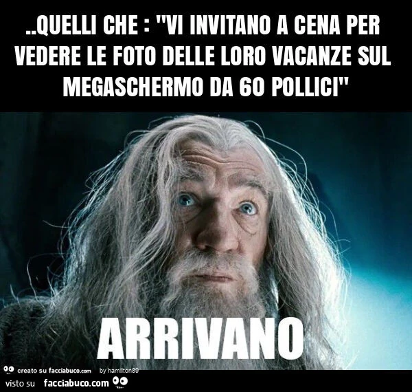 Quelli che: "vi invitano a cena per vedere le foto delle loro vacanze sul megaschermo da 60 pollici"