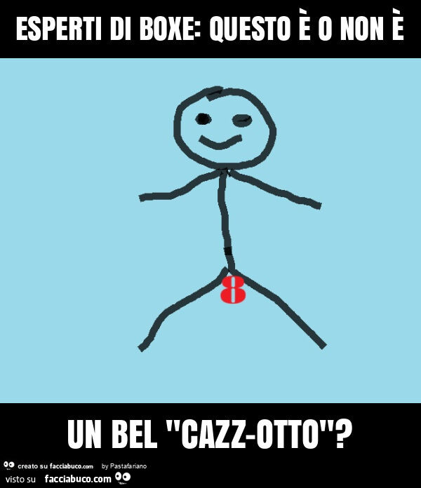 Esperti di boxe: questo è o non è un bel "cazz-otto"?