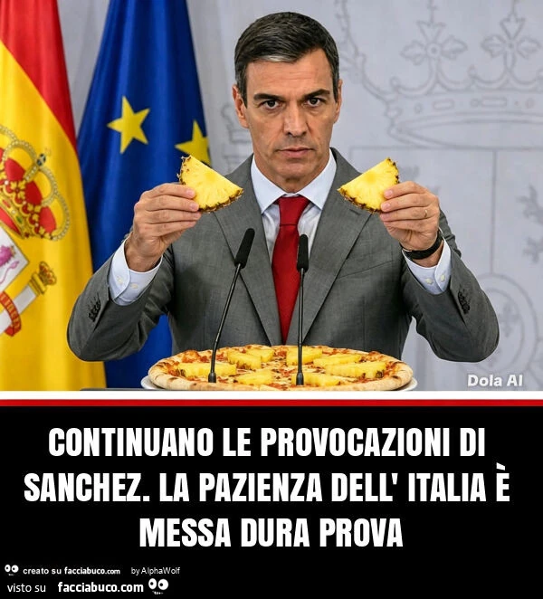 Continuano le provocazioni di sanchez. La pazienza dell' italia è messa dura prova