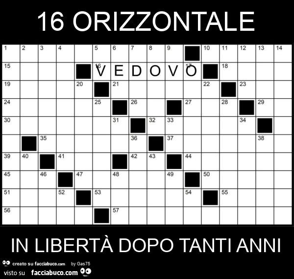 16 orizzontale in libertà dopo tanti anni