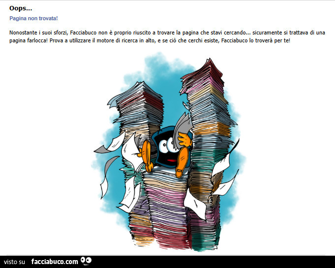 Quelli che ti fanno le scarpe e poi cancellano le vaccate pagina non esiste error 404