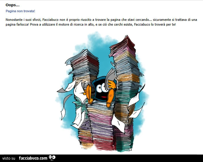 Quelli che ti fanno le scarpe e poi cancellano le vaccate pagina non esiste error 404
