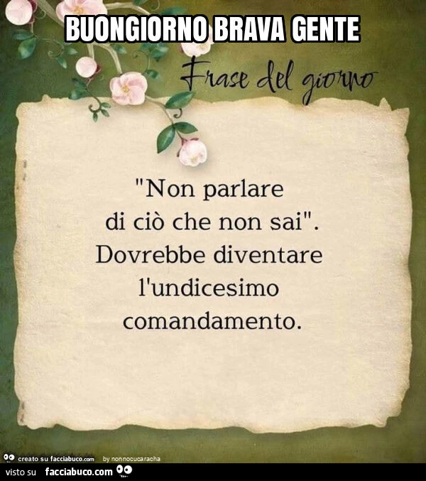 Buongiorno brava gente