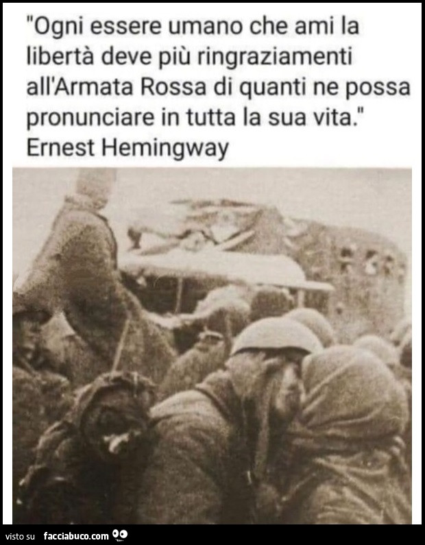 Chi ama la libertà ringrazia l'armata rossa