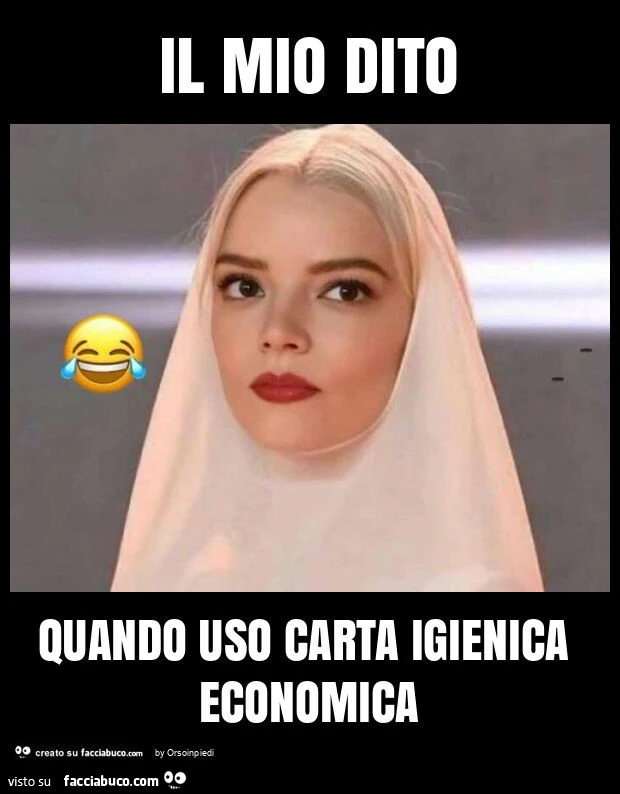 Il mio dito quando uso carta igienica economica