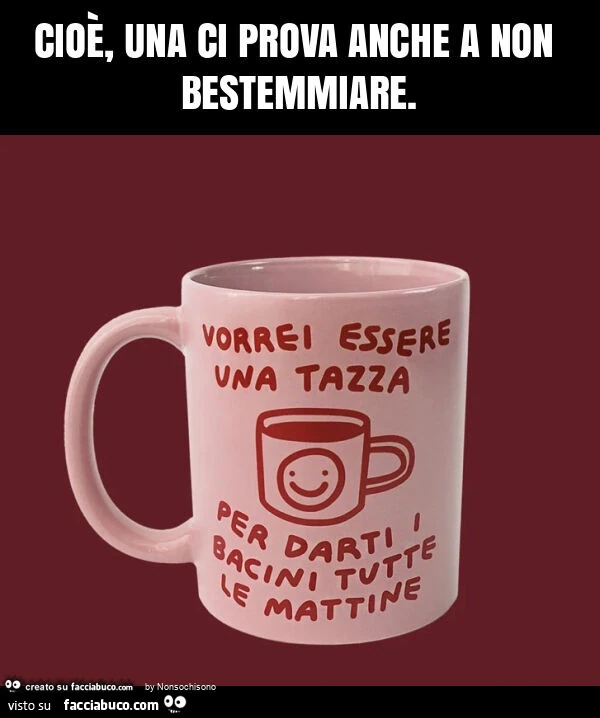 Cioè, una ci prova anche a non bestemmiare