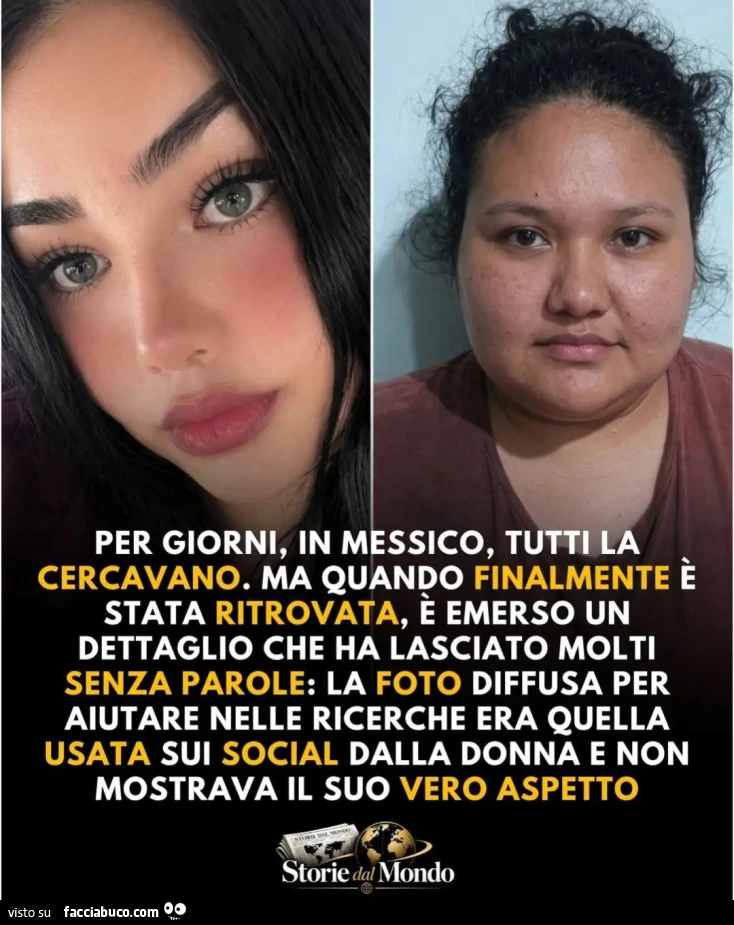 PER GIORNI, IN MESSICO, TUTTI LA CERCAVANO. MA QUANDO FINALMENTE È STATA RITROVATA, È EMERSO UN DETTAGLIO CHE HA LASCIATO MOLTI SENZA PAROLE: LA FOTO DIFFUSA PER AIUTARE NELLE RICERCHE ERA QUELLA USATA SUI SOCIAL DALLA DONNA E NON MOSTRAVA IL SUO VERO ASP