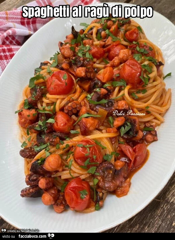 Spaghetti al ragù di polpo