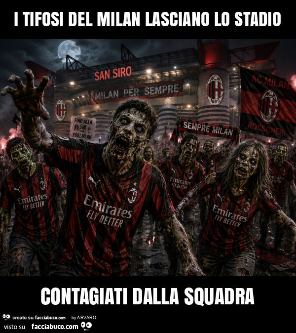 I tifosi del milan lasciano lo stadio contagiati dalla squadra