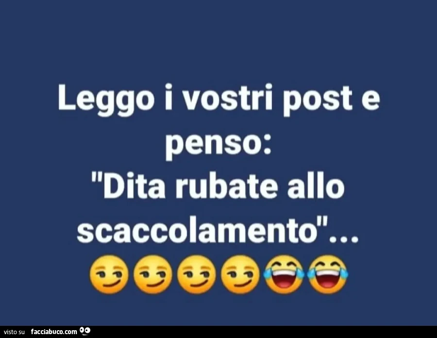 Leggo i vostri post e penso: dita rubate allo scaccolamento