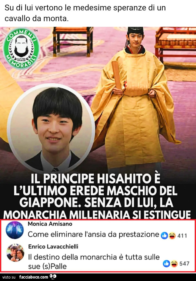 Il principe hisahito è l'ultimo erede maschio del Giappone senza di lui la monarchia millenaria si estingue commenti memorabili