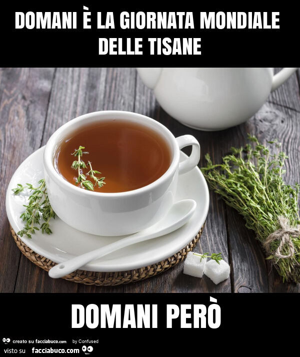 Domani è la giornata mondiale delle tisane domani però