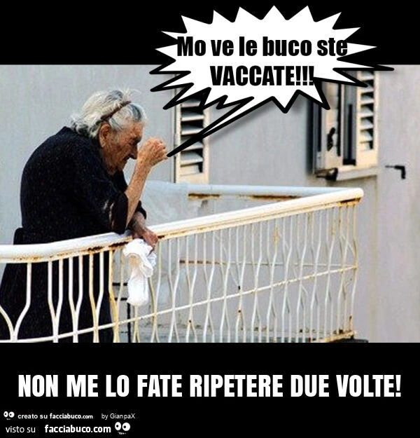 Non me lo fate ripetere due volte