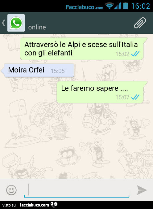 Attraversò le Alpi e scese sull'Italia con gli elefanti. Moira Orfei. Le faremo sapere