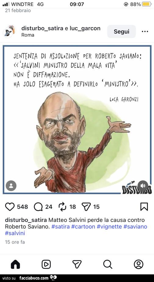 Sentenza di assoluzione per Roberto Saviano: Salvini ministro della mala vita non è diffamazione