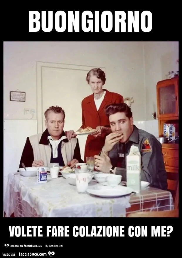 Buongiorno volete fare colazione con me?