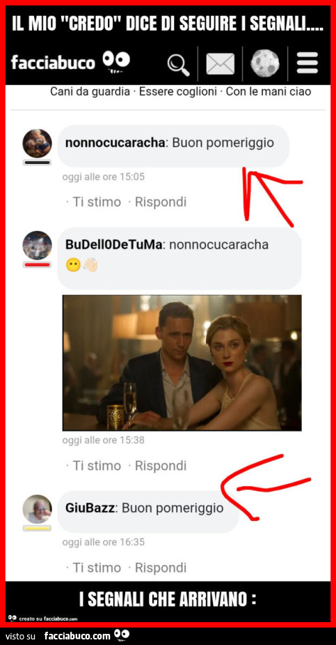 Il mio "credo" dice di seguire i segnali&hellip; i segnali che arrivano