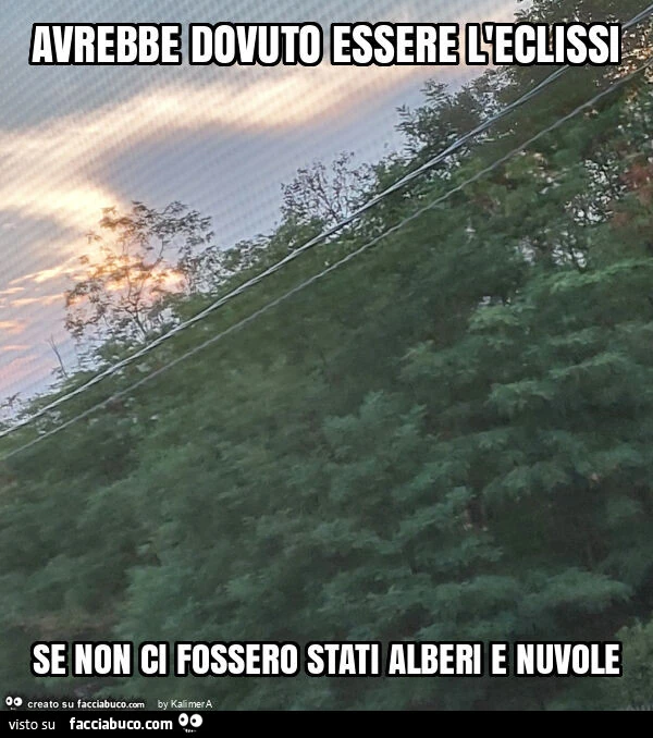 Avrebbe dovuto essere l'eclissi se non ci fossero stati alberi e nuvole