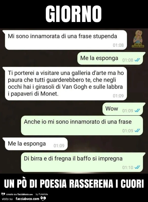 Giorno un po' di poesia rasserena i cuori