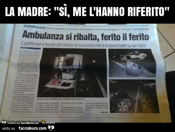La madre: "sì, me l'hanno riferito"