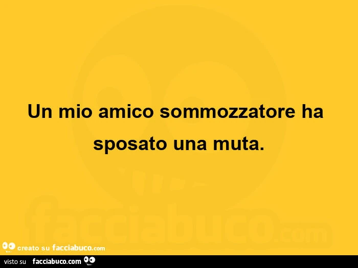 Un mio amico sommozzatore ha sposato una muta