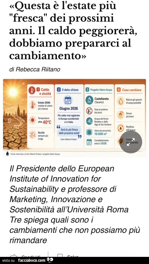 Questa è l'estate più fresca dei prossimi anni. Il caldo peggiorerà, dobbiamo prepararci al cambiamento
