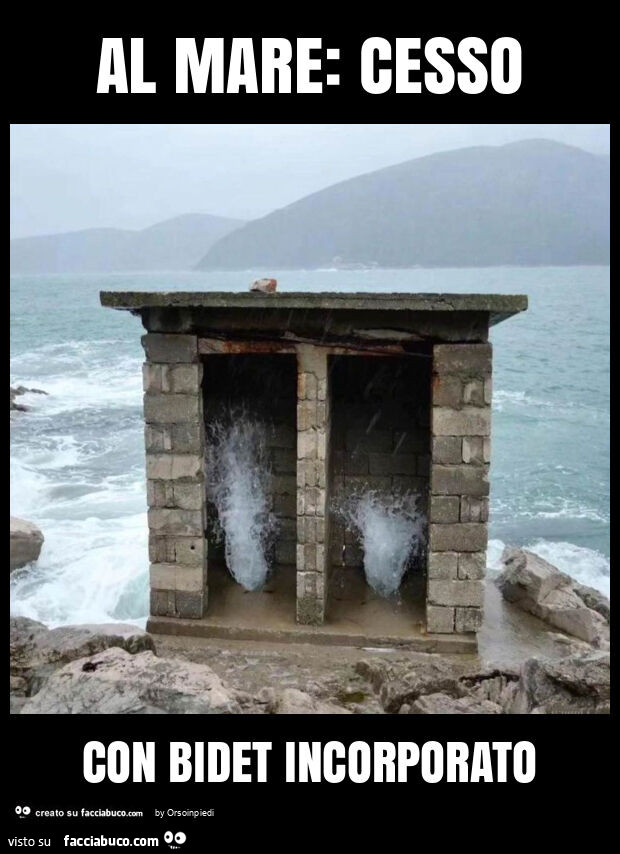 Al mare: cesso con bidet incorporato