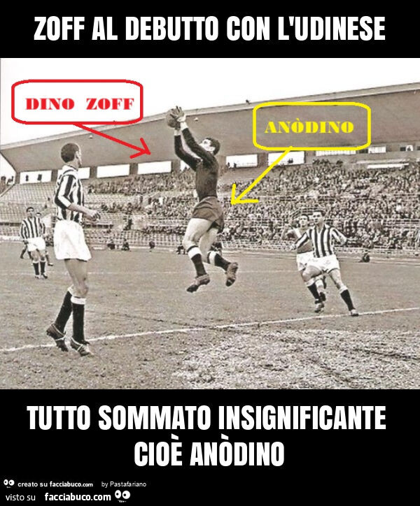Zoff al debutto con l'udinese tutto sommato insignificante cioè anòdino