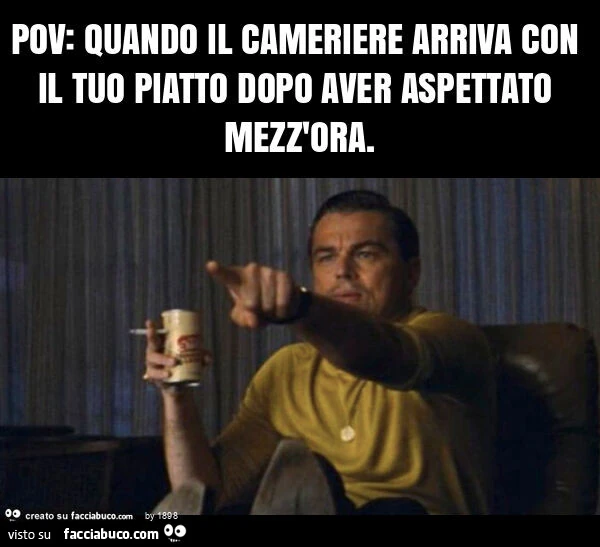 Pov: quando il cameriere arriva con il tuo piatto dopo aver aspettato mezz'ora