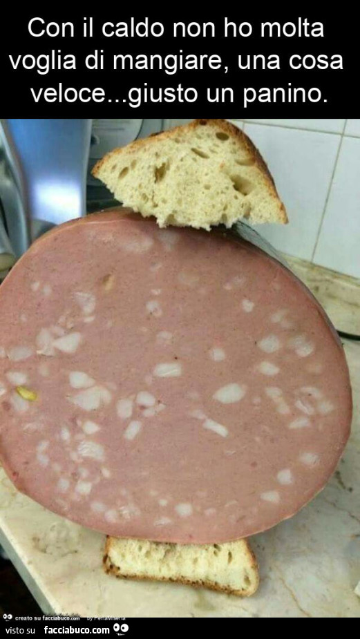Con il caldo non ho molta voglia di mangiare, una cosa veloce&hellip; giusto un panino