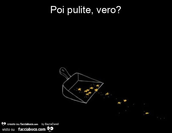 Poi pulite, vero? Stelle cadenti, stelle cadute