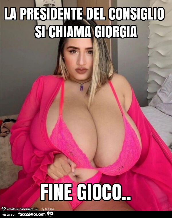 La presidente del consiglio si chiama giorgia fine gioco