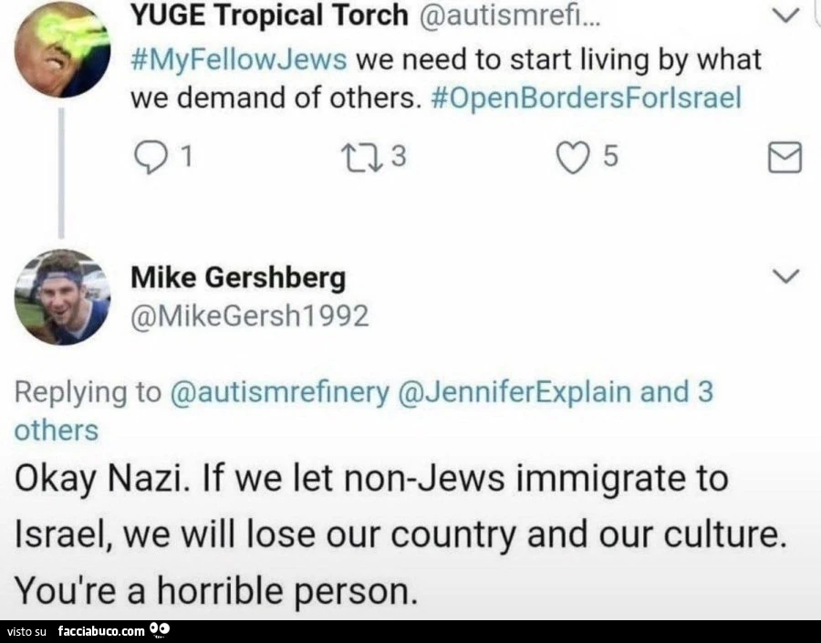 Okay nazi. If we let nonjews immigrate to israel, we will lose our country and our culture. Yoùre a horrible person