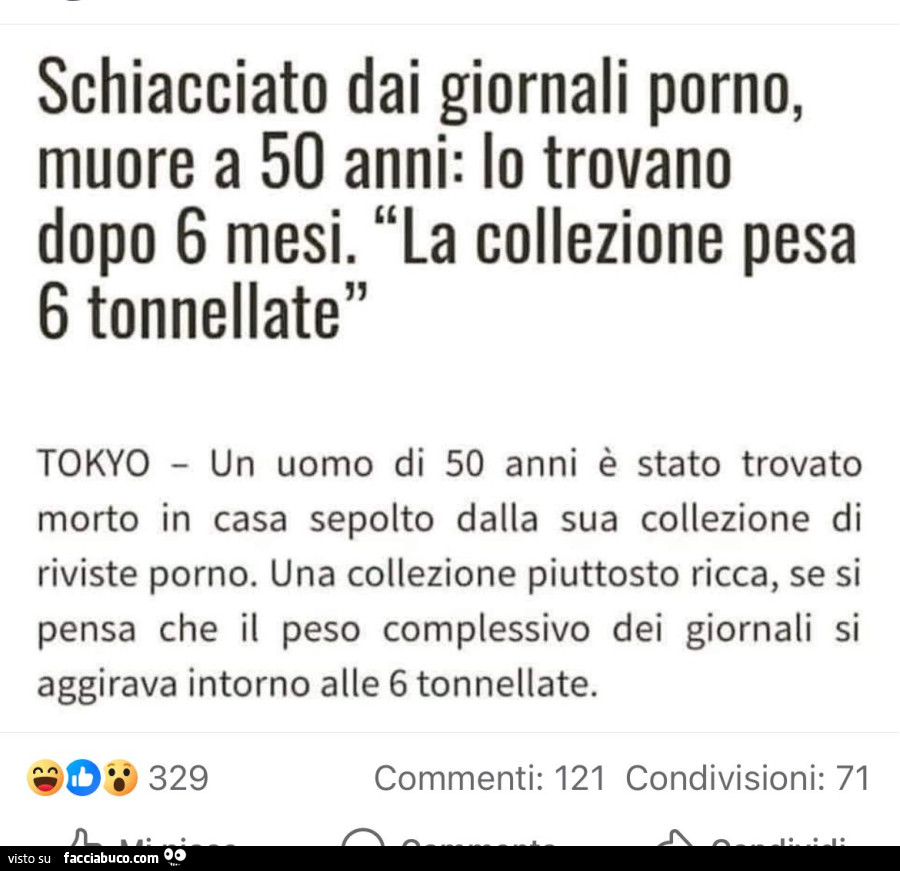 Schiacciato dai giornali porno, muore a 50 anni: lo trovano dopo 6 mesi. La collezione pesa 6 tonnellate
