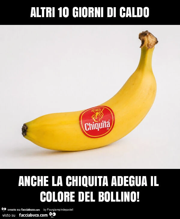 Altri 10 giorni di caldo anche la chiquita adegua il colore del bollino