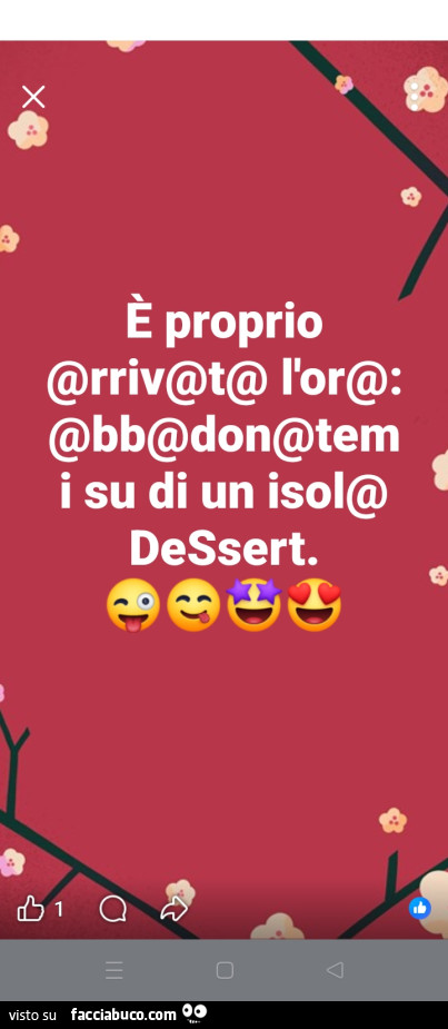 È proprio @rriv@t@ l'or@: @bb@don@tem i su di un isol@ dessert