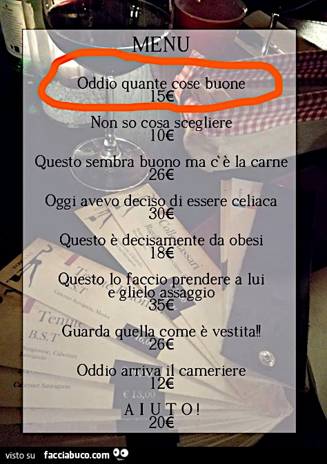 Menu&hellip; Oddio quante cose buoneeee
