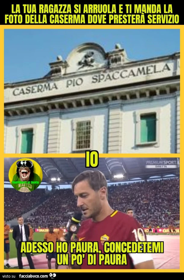 La tua ragazza si arruola e ti manda la foto della caserma dove presterà servizio