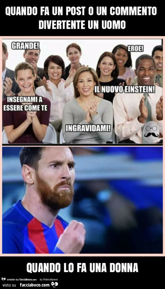 Quando fa un post o un commento divertente un uomo quando lo fa una donna